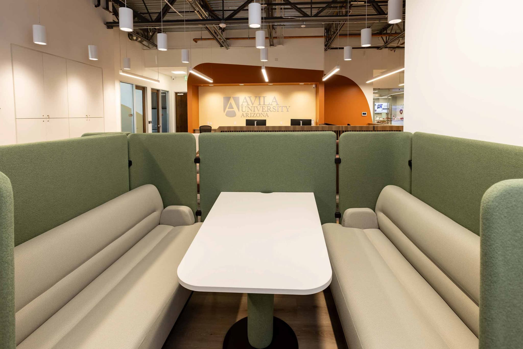 booth seating near reception area